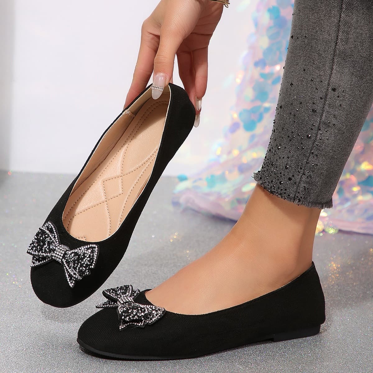 European and American Cross-Border Pointed Toe Women's Loafers, Single Shoes, 2026 Spring Sports Casual Suede Plus Size Wholesale
