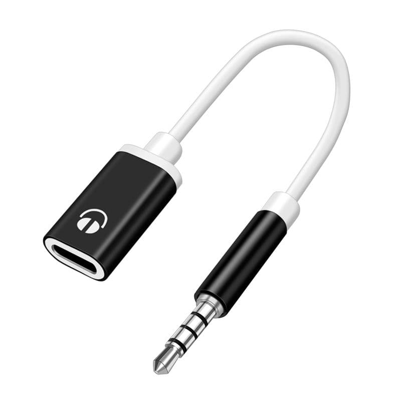 3.5mm Male to Type-C Female Flat Head Earphone Adapter, Round to Round Connector, Analog Connection for Phone
