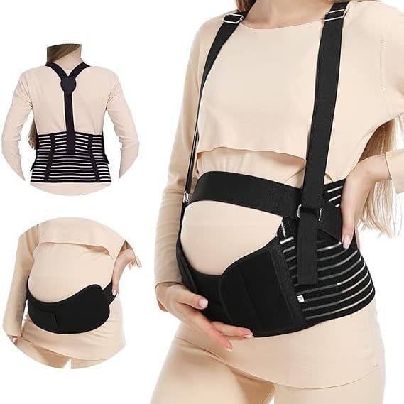 Cross-Border Best-Selling 3-Piece Maternity Belly Support Belt, Suspenders Style, Belly Support Belt, Specially Designed for Mid-to-Late Pregnancy Belly Support