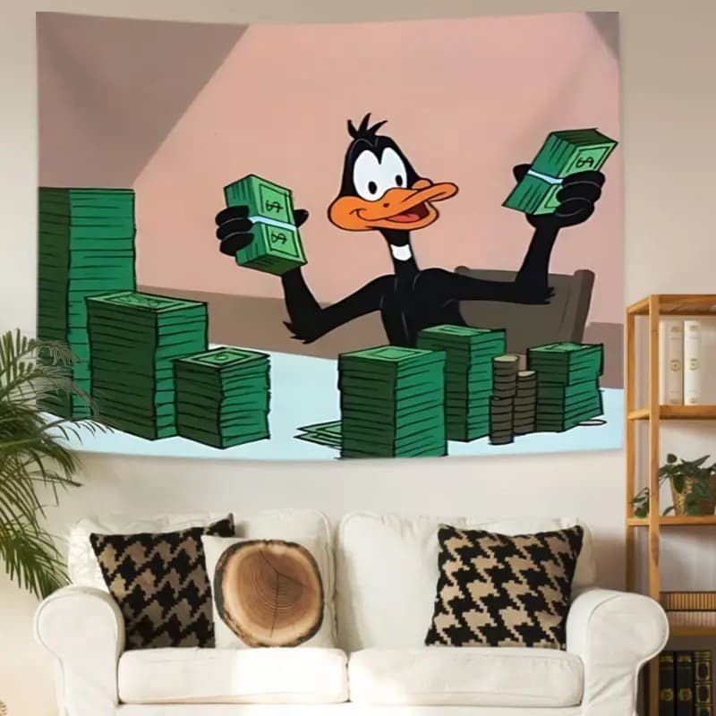 Cartoon Duck Interesting Pattern Tapestry Personalized Creative Tapestry Living Room Wall Background Decoration Bedroom Home Tapestry