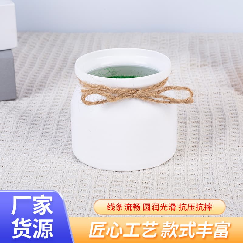 Faux Porcelain Plastic Flower Pot, Round Thickened Planter, Home Floral Arrangement Decoration, Plastic Craft
