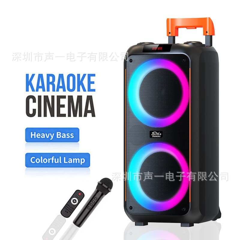 PartyBox710 ZQS8263 Indoor High-Power Bluetooth Speaker with Wireless Microphone JBI Light Pull Rod Audio