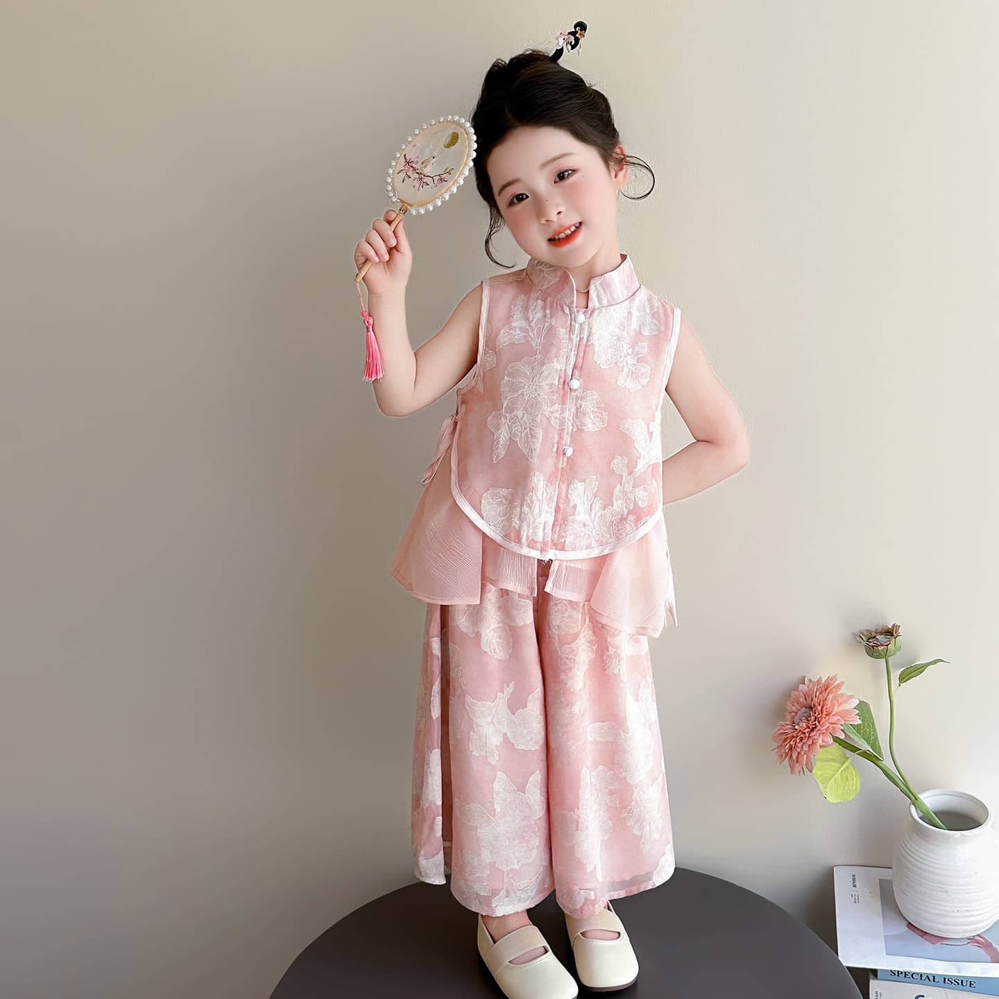 Girls Hanfu Suit New Chinese Ancient Costume Little Girl Chinese Style Embroidery Baby Girl Performance Children's New Tang Suit