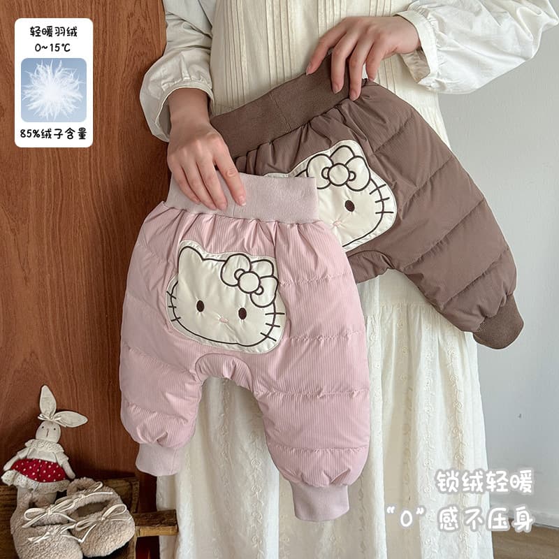 Girls' down pants, 2025 autumn/winter new style, warm down-filled bottom pants for baby girls, thickened, Class A.