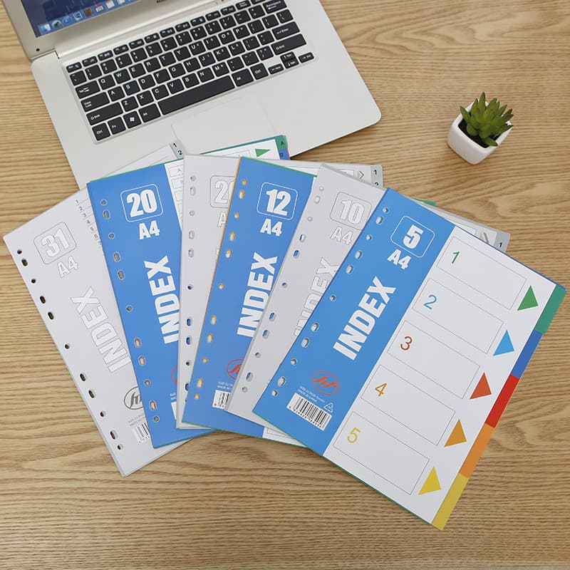 Colored Quick Labor Index Classification Pages Classification Cards A4 11-hole Classification Paper Plastic Divider Paper Factory Available