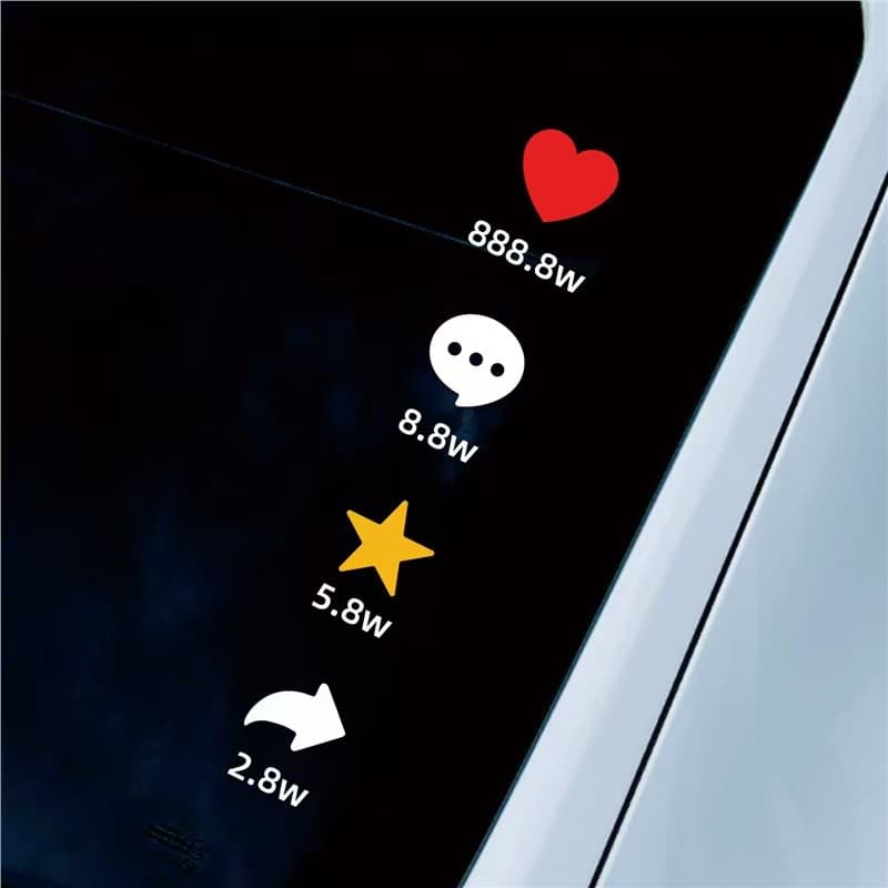Comment on creative car stickers Douyin Like Little Red Heart Car Stickers Car Window Rear Windshield Fun Funny Stickers