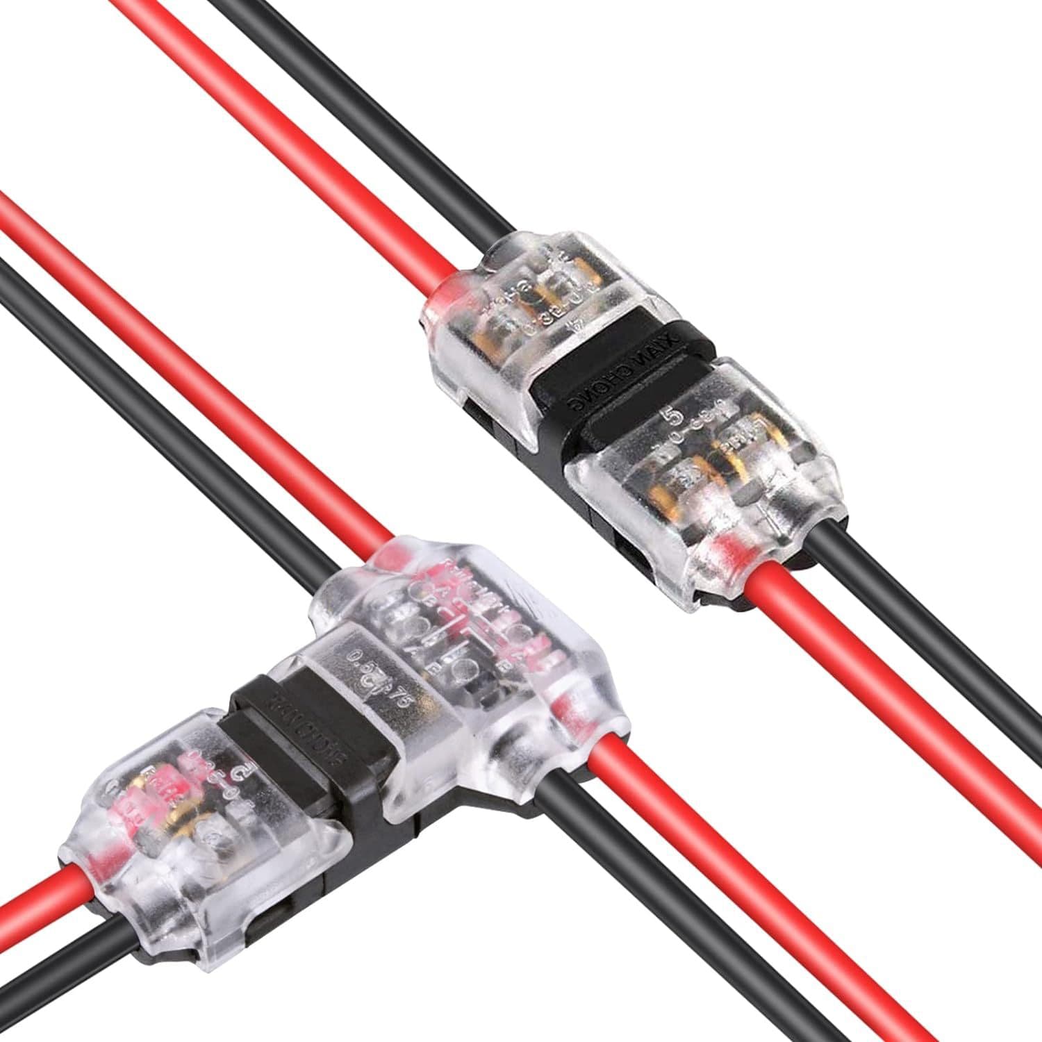 T-Type No-Strip Terminal Quick Connect Terminal Fast LED Solderless Connector No-Strip Terminal