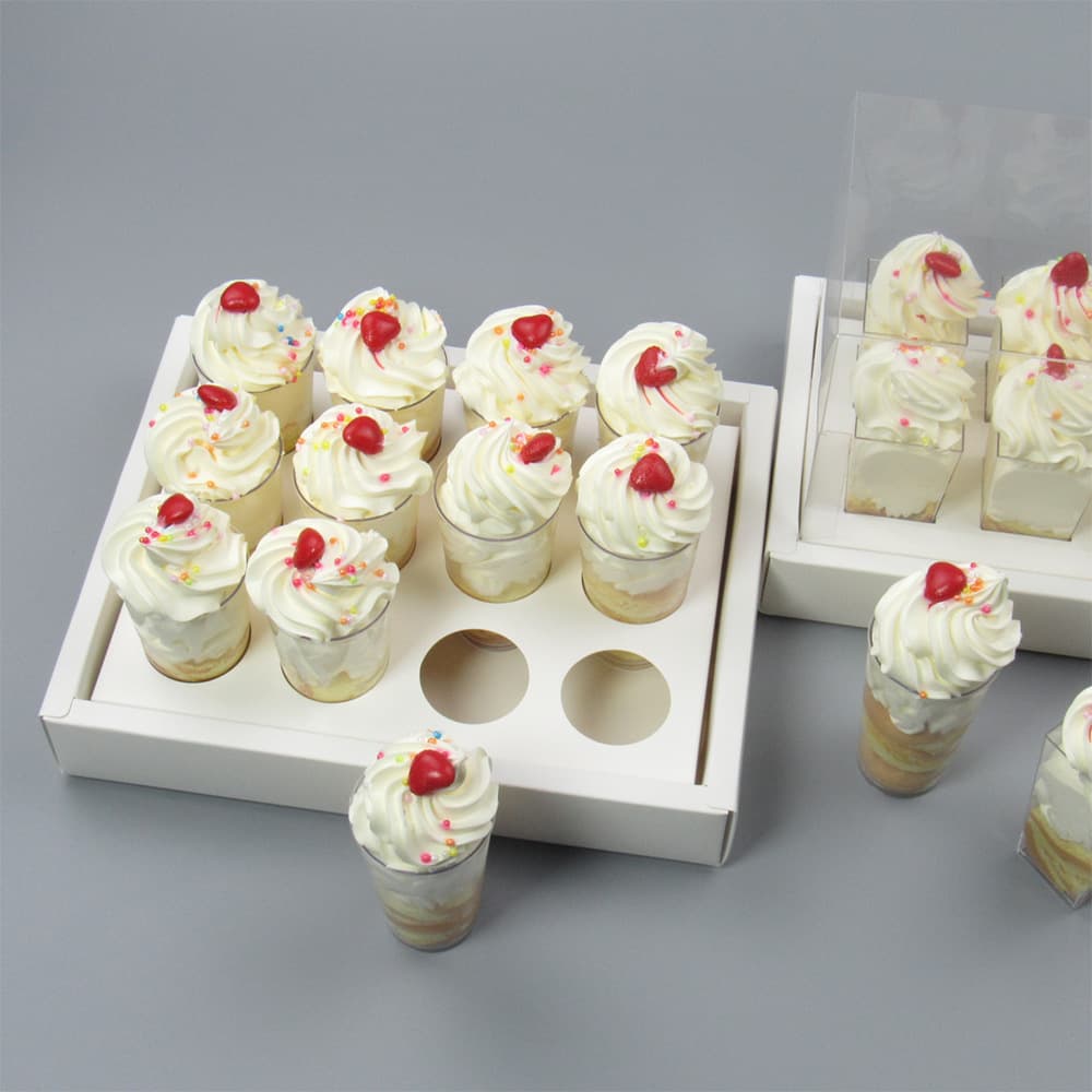 Cross-Border Spot 6/12/24 Cup Cake Box Square Round Transparent Flip-Top Window Cupcake Box