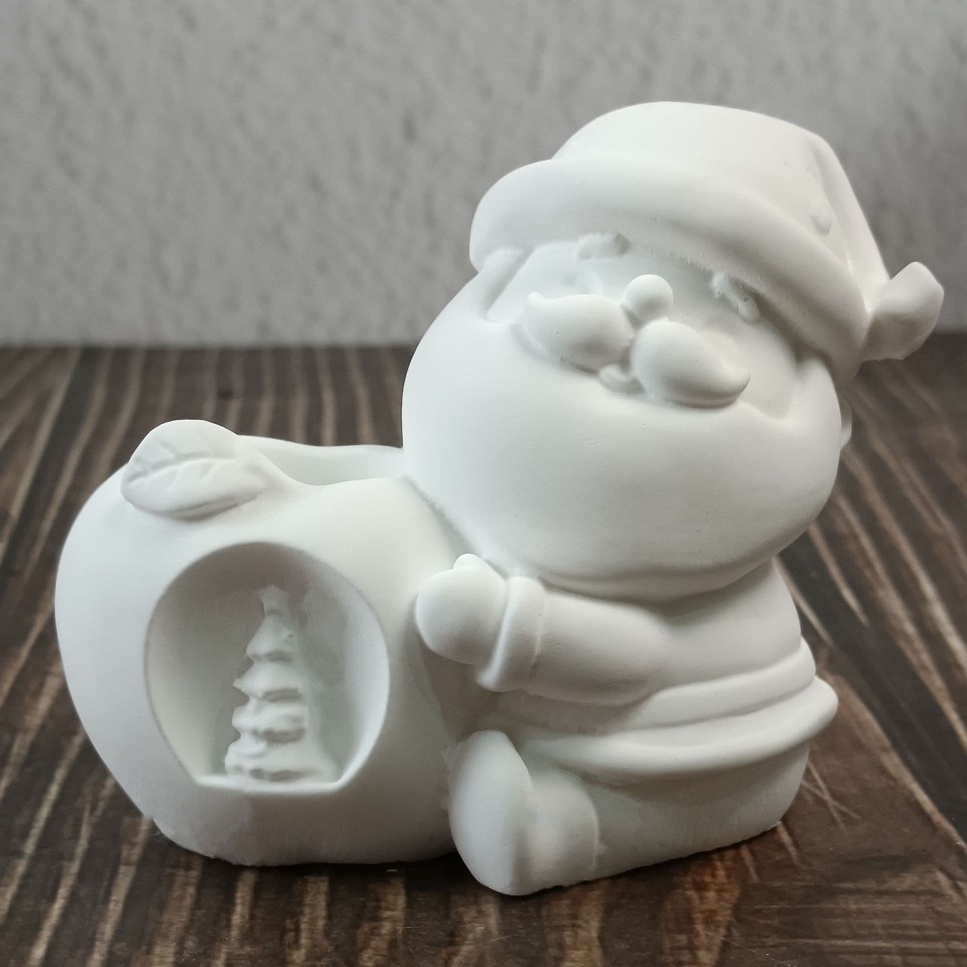 Santa Claus Flower Pot Ornament Mold Candle Plaster DIY Plaster Ornament Candle Holder Silicone Mold W0863