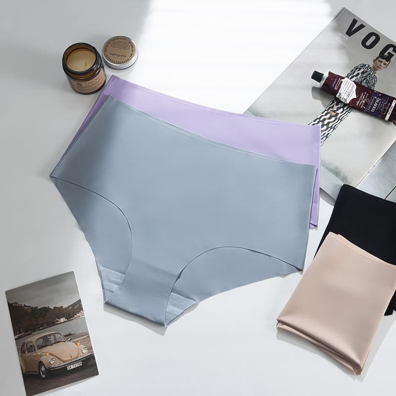 Cross-border Amazon Europe and America Triangle Yoga Sports Plus Size High Waist Women's Panties Breathable Ice Silk Seamless Underwear