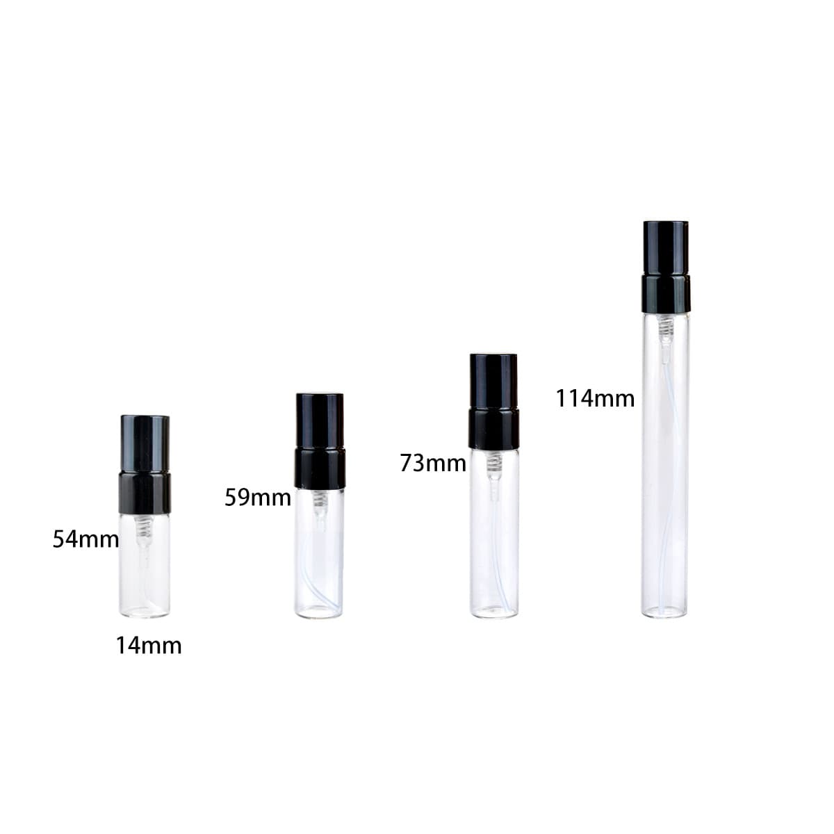 2 3 5 10ml Hot Stamping Aluminum Half-Cover Spray Nozzle Clear Glass Perfume Sub-Bottle Spray Bottle