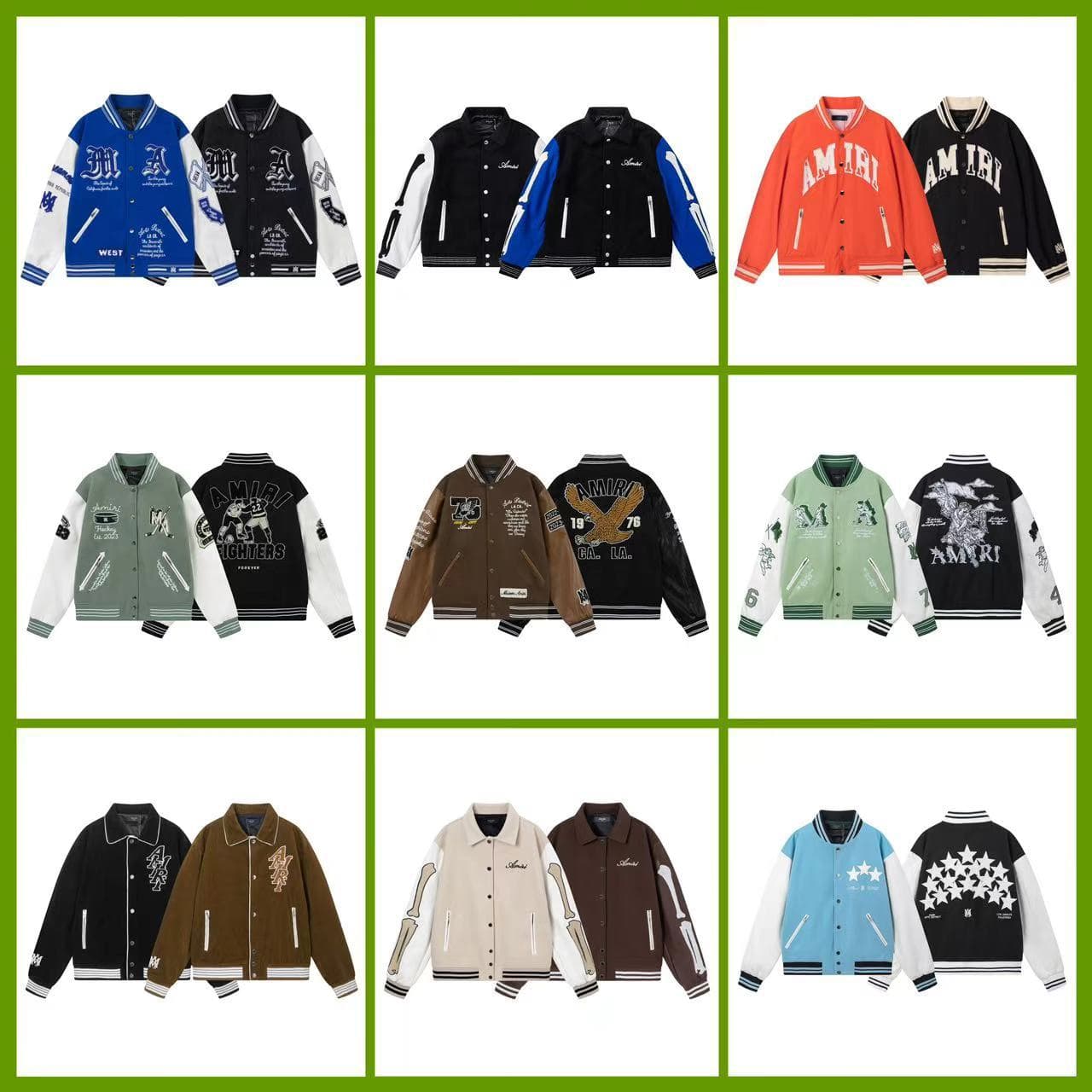 Trendy brand baseball jacket spring and autumn AM1R1 ICON new style casual versatile patchwork color-blocking women's jacket top.