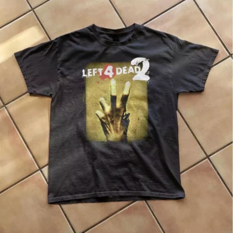 Cross-border Exclusive Cotton Left 4 Dead 2 T-Shirt Vintage Grunge Graphic Opium