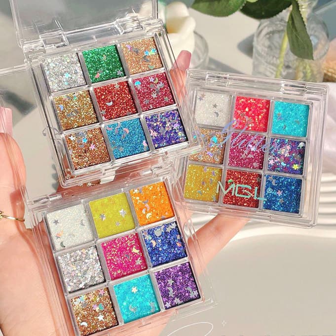 MGL Color Eyeshadow Student Stage Makeup Special Sequin Glitter Gel Eyeshadow Palette Performance Makeup