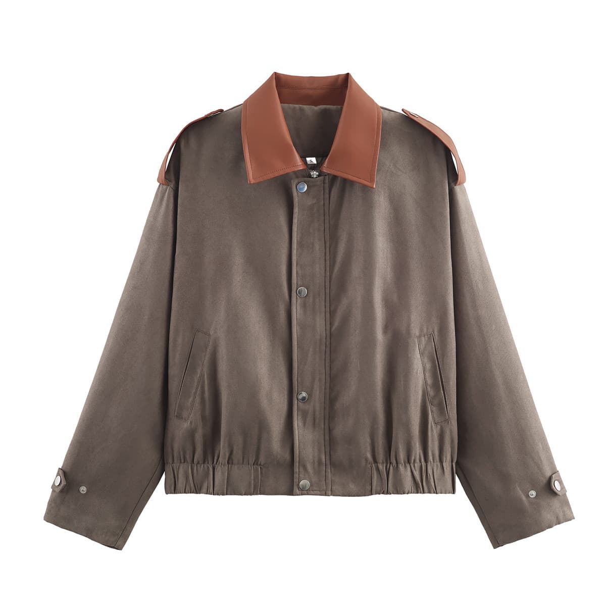 TAOP&ZA Women's 2026 Spring New Arrival European & American Style Fashion Retro Minimalist Contrast Suede Jacket