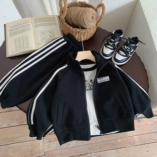 Muye Kids Set Autumn Huzhou Zhili Children's Clothing Boys Korean Style Sportswear Baby Trendy Casual Two-Piece Set