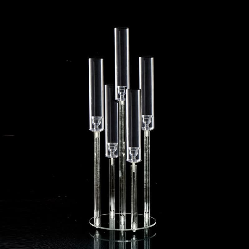 New Acrylic 5-Arm Candelabra for Cross-Border Supply, Wedding Hotel Western Restaurant, Birthday Party Home Table Decoration