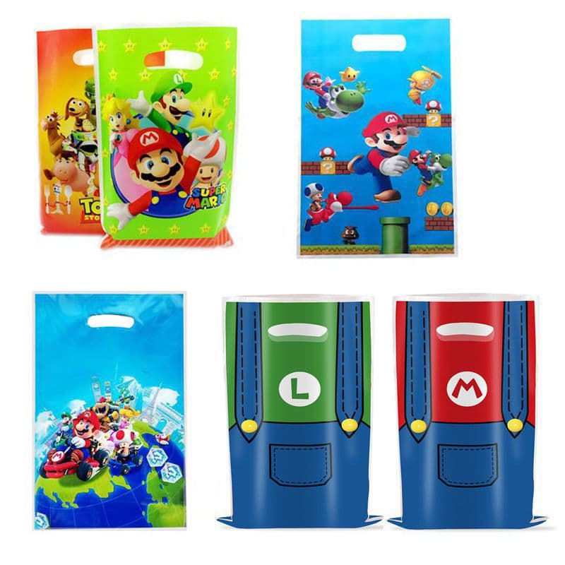 Cross-border game Mario gift bag children's birthday party return gift bag plastic tote bag candy bag pearlescent bag