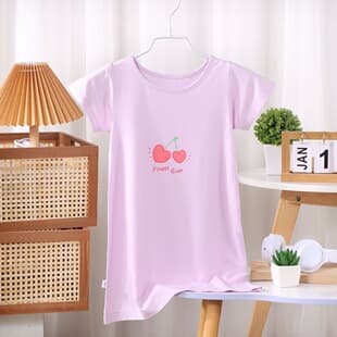 2026 New Girls Homewear Girls Pajamas Yikesi Homewear Cute Short Sleeve Orange Red Pink