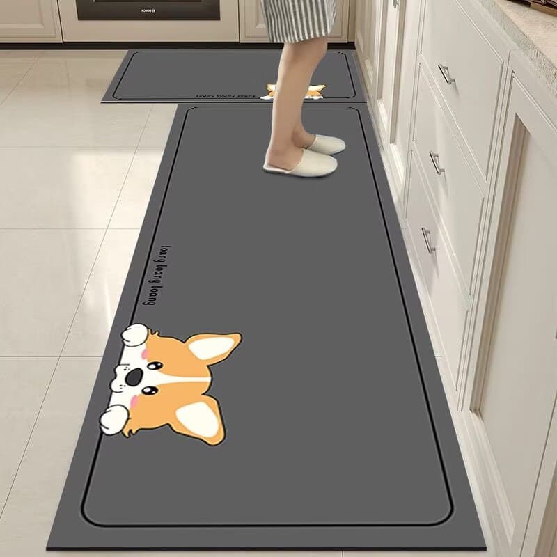 Cross-border kitchen floor mats, stain-resistant, non-slip mats, diatom mud absorbent kitchen mats, cuttable kitchen carpets, entry mats