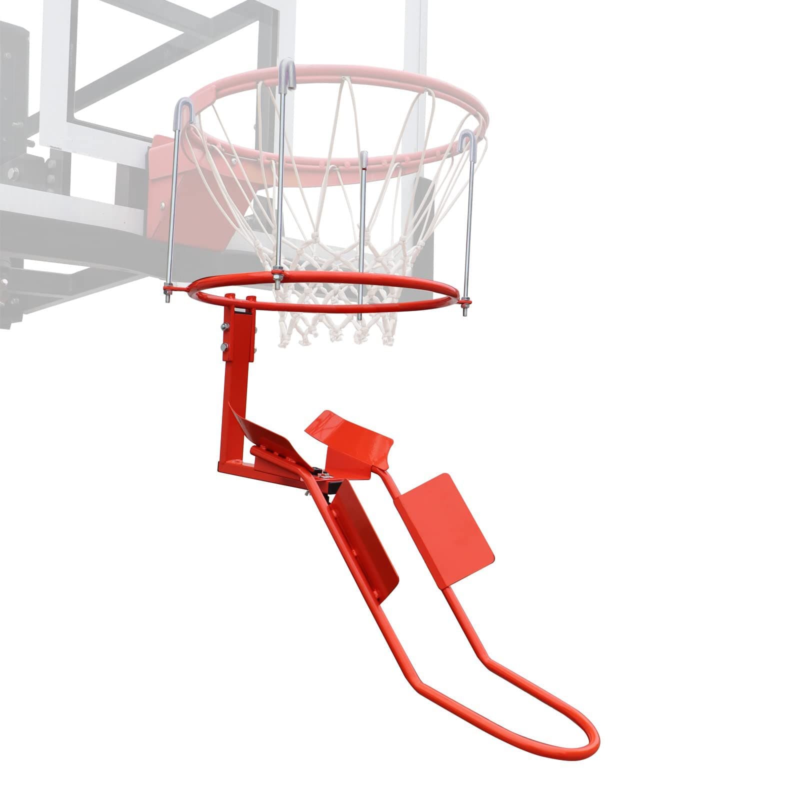 Basketball Hoop Return Device, Heavy Duty Steel Basketball Return System, 180 Degree Rotating Basketball Returner