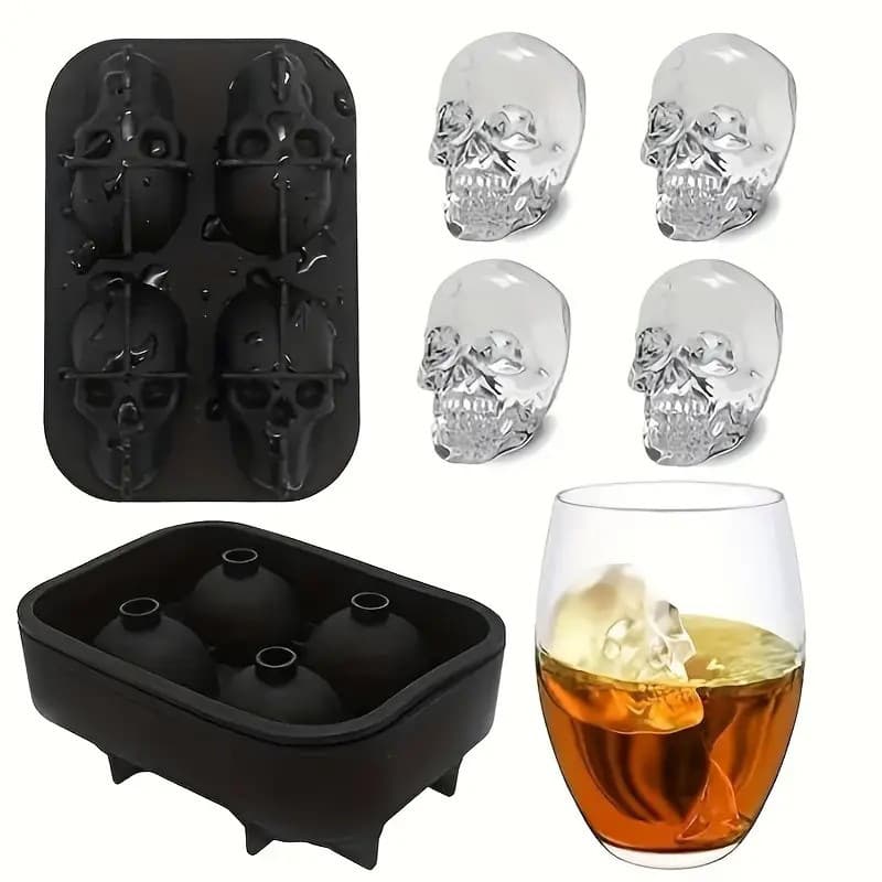 Silicone Skull Ice Mold Whiskey Ice Cube Tray Ice Maker for Bar Home DIY Fruit Ice Maker