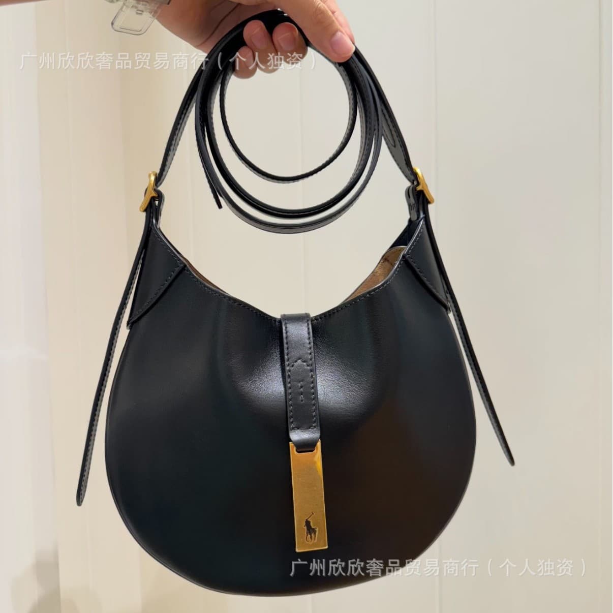 Cross-border Bestseller Ralph Polo Underarm Saddle Bag Croissant Bag Old Money Style Premium Genuine Leather Shoulder Crossbody Women's Bag
