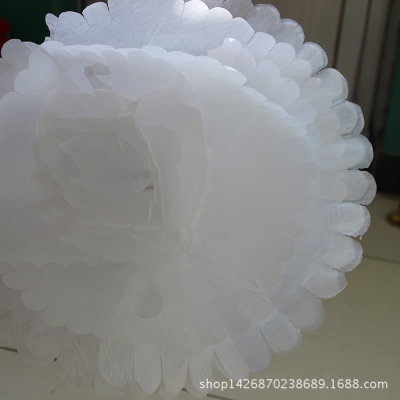 Xiong County Funeral Collection: white paper flowers (1-foot double-base, 33cm), paper figurines, available for wholesale.