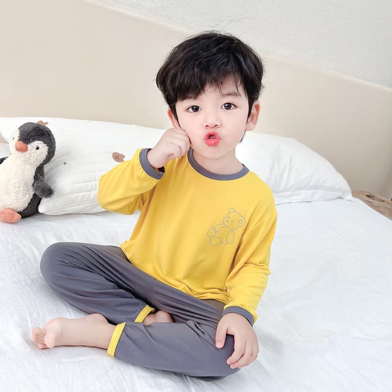 Children's Pajamas Boys Modal Thin Four Seasons Autumn Spring Long Sleeve Air Conditioning Wear Homewear Baby Boys Set