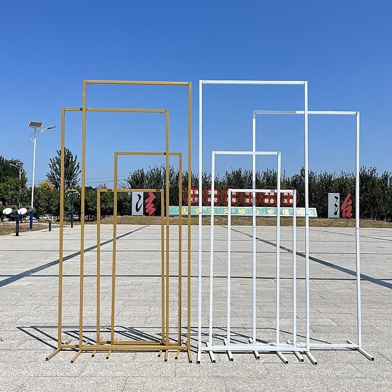 Wedding Decoration Stand, Iron Art Frame, Gold Metal Background Stand, Geometric Square Frame, Aisle Decor, Direct Sales