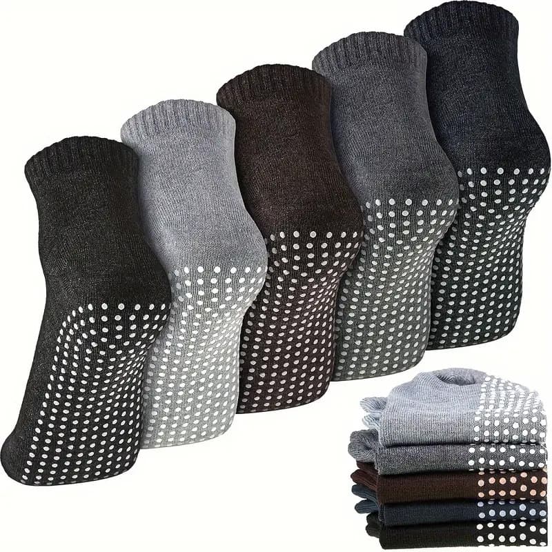 Cross-border Men's Yoga Non-Slip Short Socks with Bottom Dots, Athletic Boat Socks Invisible Socks Floor Socks, Women's Plus Size Socks