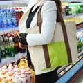 Korean-style Handheld Canvas Insulated Cooler Bag, Single-Shoulder Picnic Ice Bag, Lunch Box Tote, Large Aluminum Foil Shopping Bag