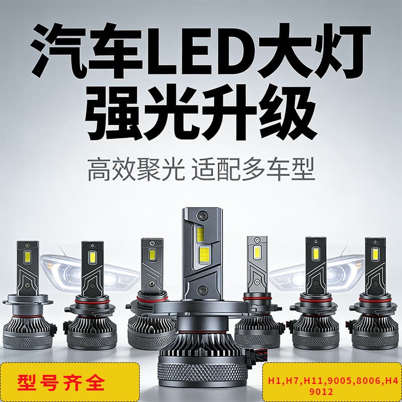 Wholesale Car LED Headlights High-Power 80W Front Lights High-Brightness Decoding Dual Copper Tube LED Car Headlights