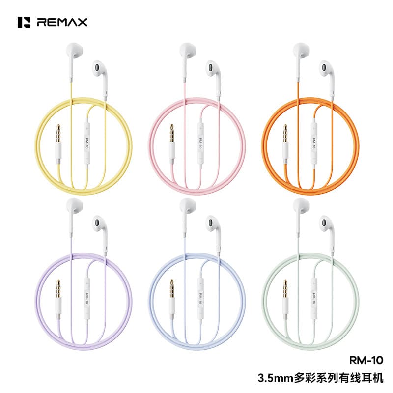 Remax Colorful Series 3.5mm/Type-C Wired Headphones Are Suitable for Apple Flat Ear Headphones Rm-10