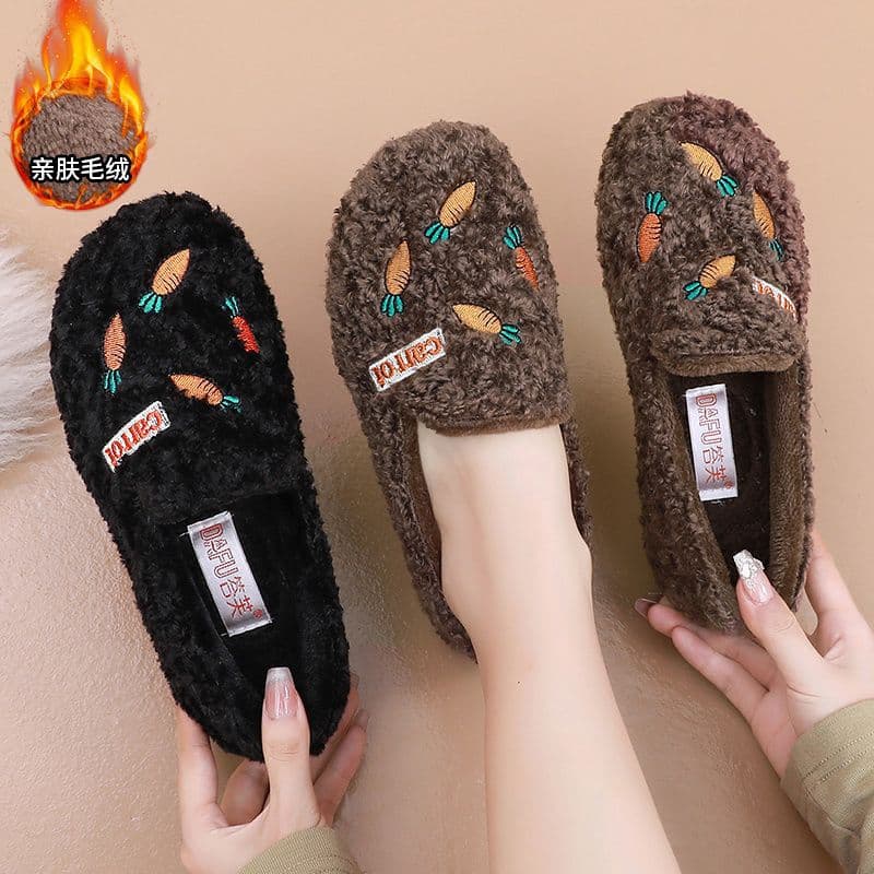 Autumn and Winter Fleece-Lined Warm Fuzzy Shoes, Old Beijing Cloth Shoes, Women's Loafers, Women's Shopping Shoes, Maternity Shoes, Outdoor Shoes