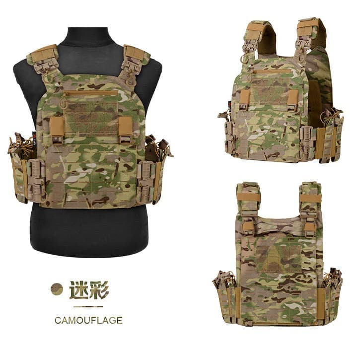 Multifunctional Quick-Release Tactical Vest MOLLE Chest Rig Lightweight Military Fan Outdoor CS Tactical Training Vest