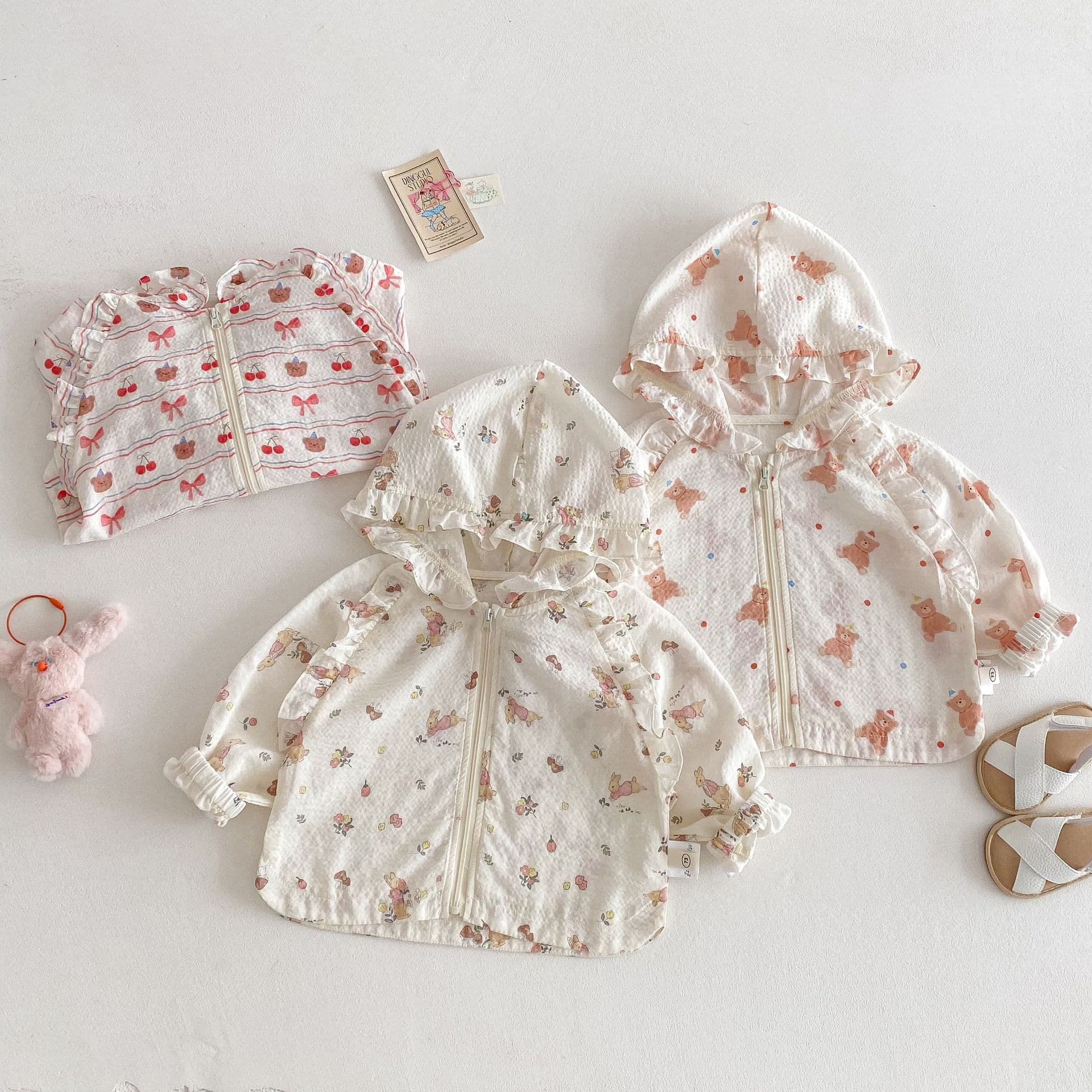 Girls' Cartoon Air-Conditioned Cardigan Xiao Zuo Xiao You 0-5 Years Summer Baby Allover Bunny Jacket Children Korean Style Top