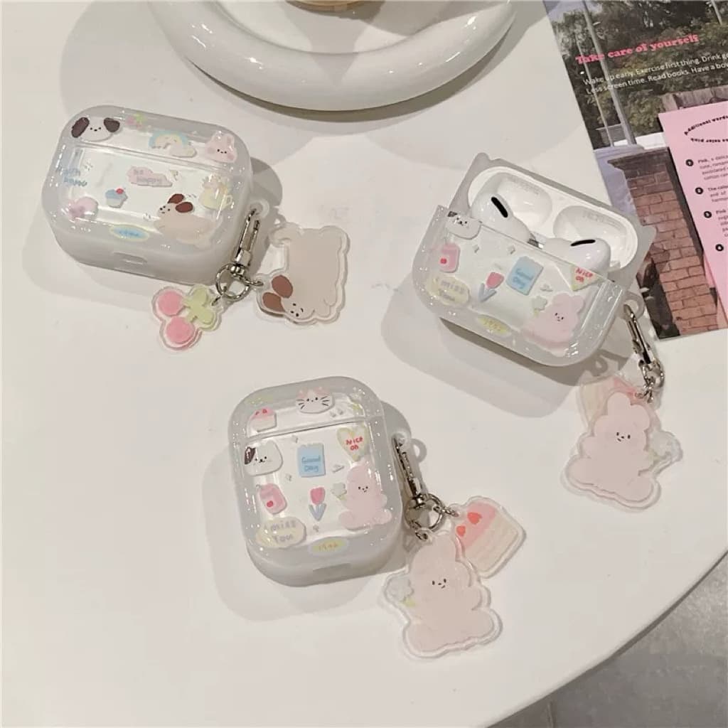 Cute Cartoon Dog Bluetooth Earbuds Case Compatible with Apple AirPods 4, Niche Premium Look Pro 3 Protective Cover