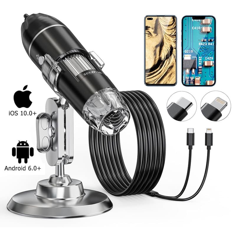 Apple Android Huawei two-in-one 1600x digital high-definition microscope mobile phone electronic repair digital microscope