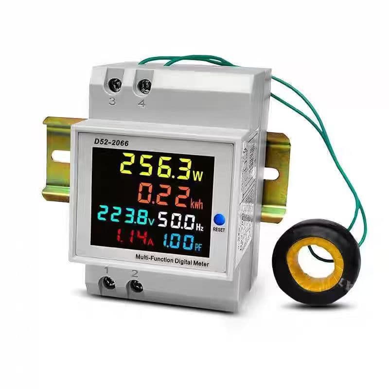 Household Single-Phase Smart Energy Meter Rail 220V Voltage Current Power Factor Instrument Watt-Hour Meter