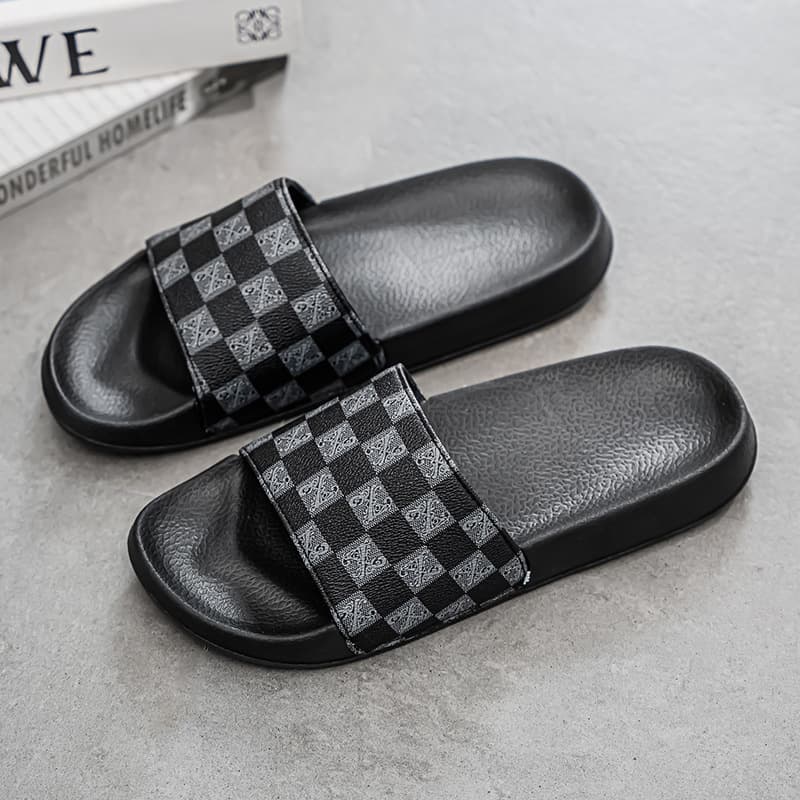 Men's Slippers 2026 New Model Outdoor Slippers Non-Slip Soft Sole Export Embroidery High-End Home Men's Flip Flops