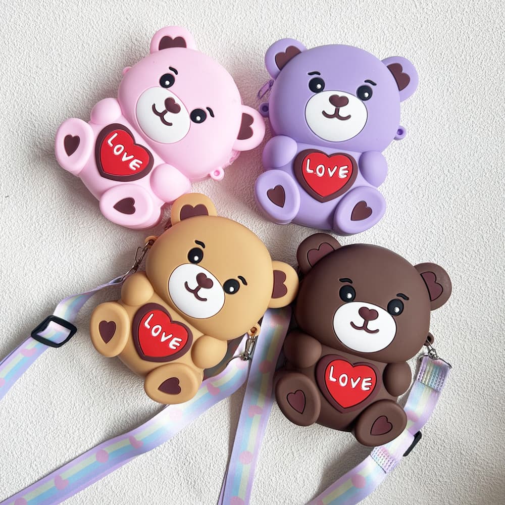 Popular Cartoon Coin Purse Children's Doll Bag Silicone Coin Purse Baby Crossbody Bag Storage Bag Factory Direct Sales