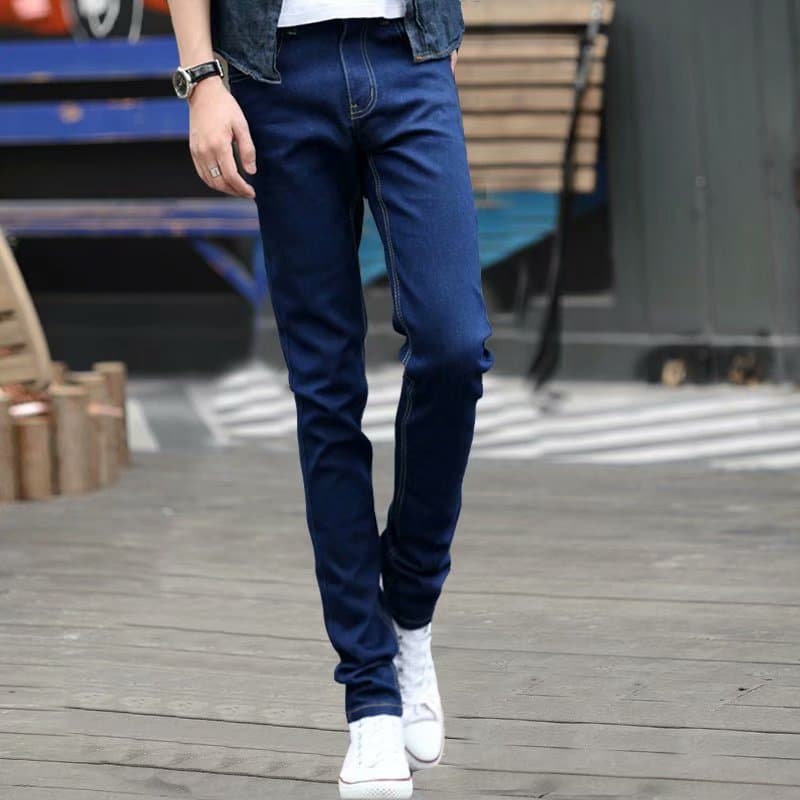 2022 Spring/Summer Men's Slim Fit Blue Jeans Korean Style New Trendy Jeans