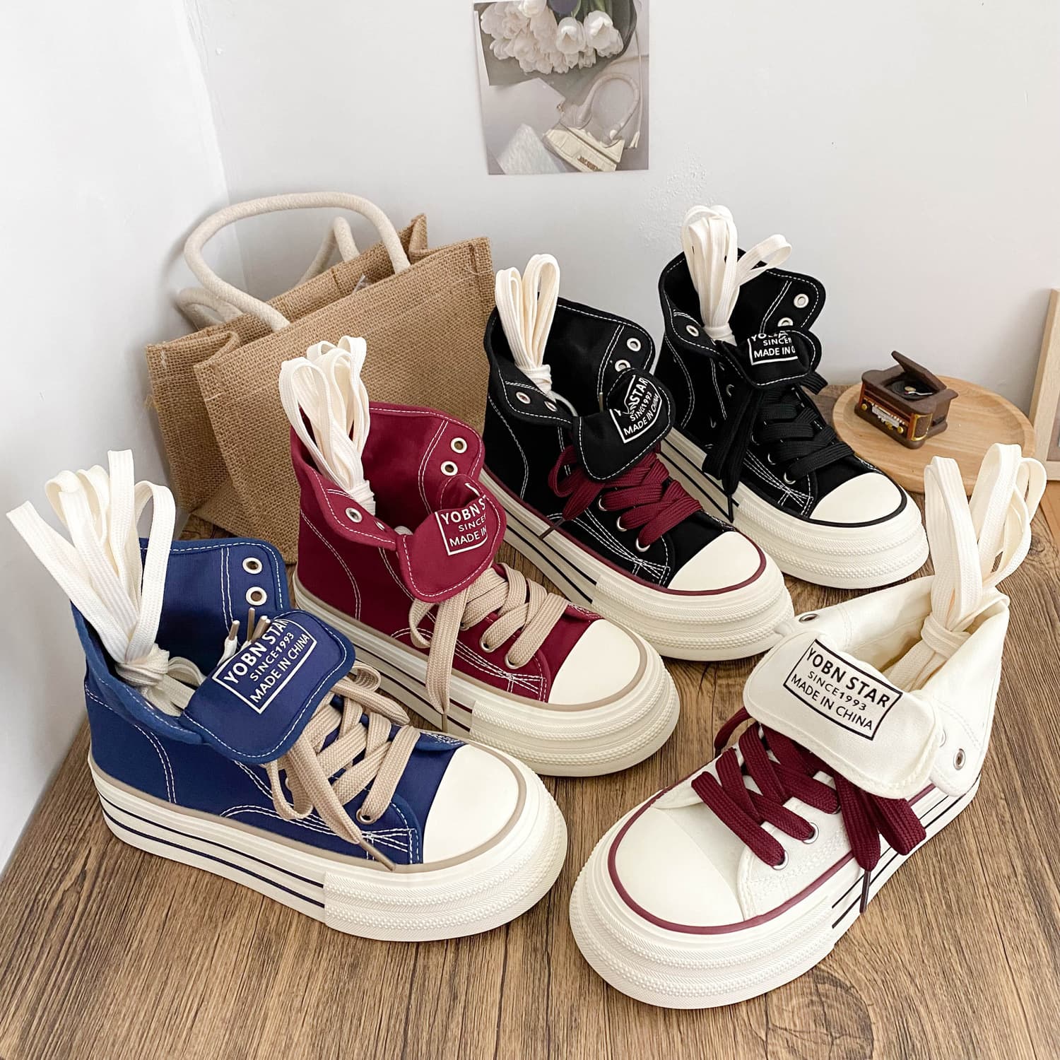 H1521 Convertible High-top Canvas Shoes Women 2025 New Skate Shoes Retro Casual Bestseller Super Popular Versatile Niche