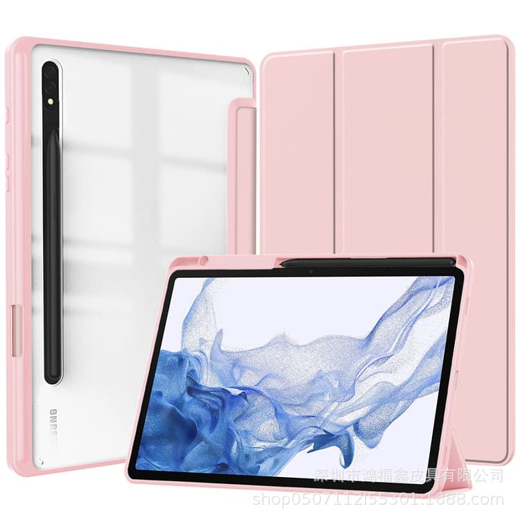 Compatible with Samsung Galaxy Tab S10 FE 2025 Tablet Case Acrylic Silicone Tri-Fold S9