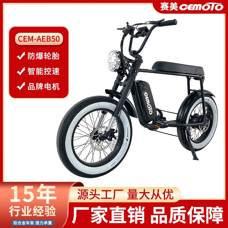 Cross-border Foldable Electric Power-Assist Bicycle Fat Tire Commuter 48v Lithium Battery Long Seat Electric Bike