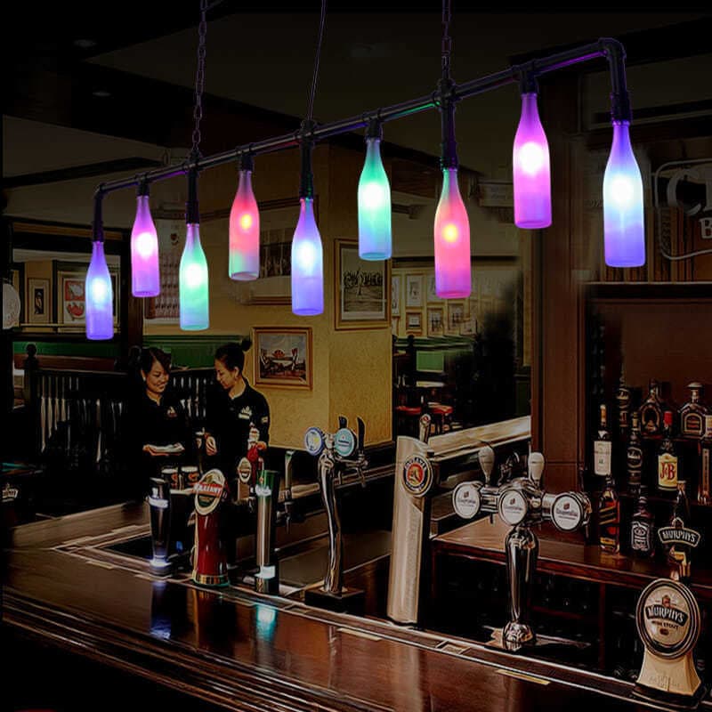 Industrial Vintage Bar Cafe Counter Pendant Light Loft Creative Restaurant Retro Bottle Decorative Lamp