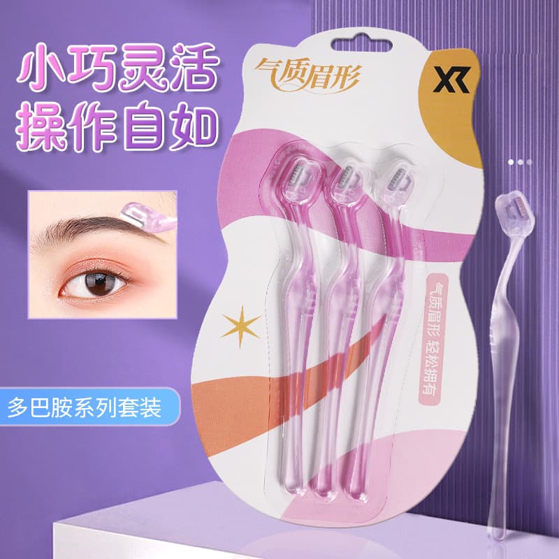 3-Piece Detail Eyebrow Razor Set, Women's Exclusive Compact Portable Eyebrow Shaver and Grooming Kit Tool Wholesale