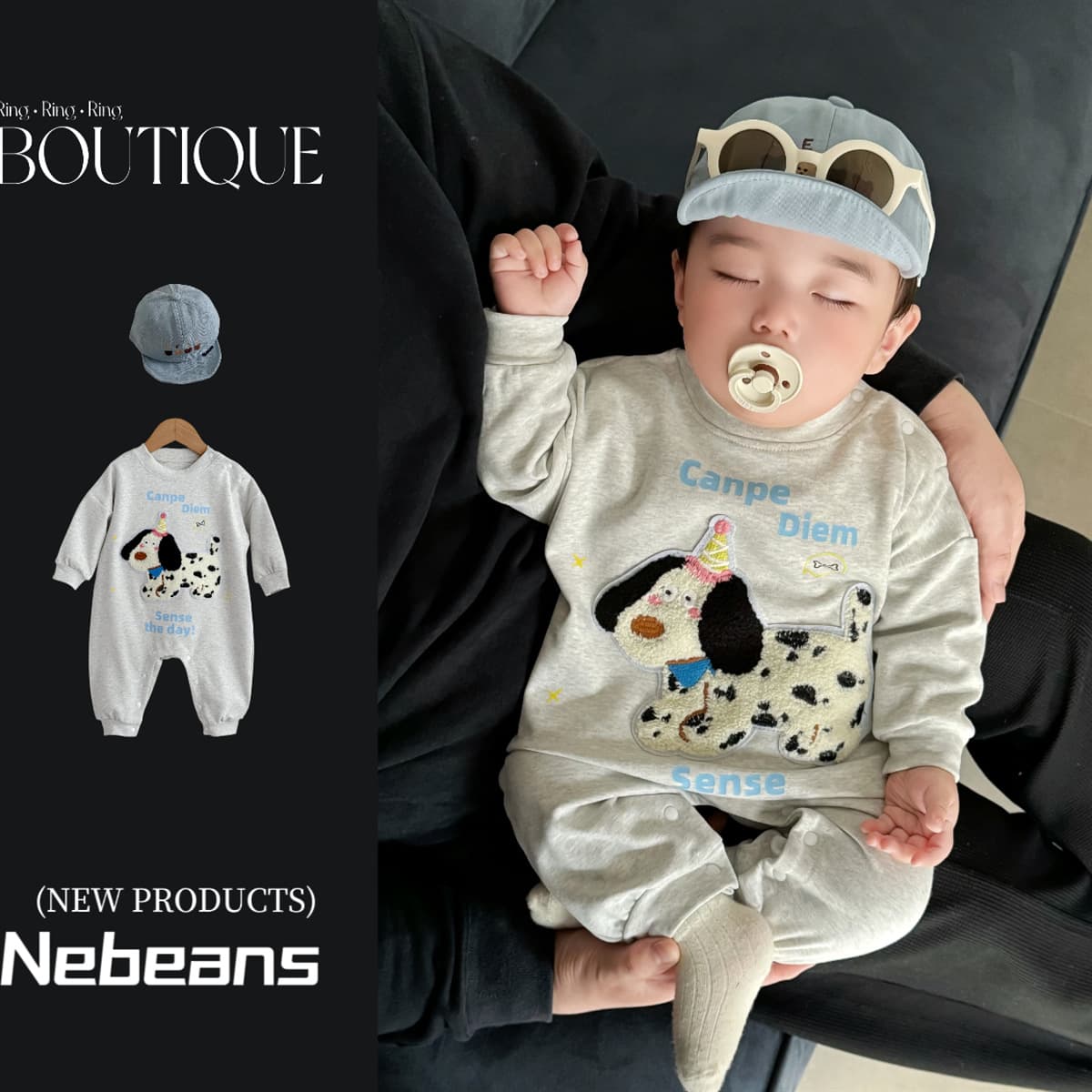Spring New Arrival Baby Clothes Soft A-Cotton Onesie Embroidered Spot Dog Design Crawling Suit Comfortable Unisex Romper