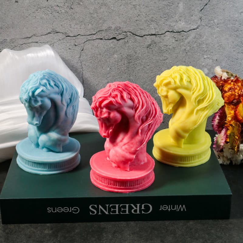 Zhongcheng DIY Horse Head Aromatherapy Candle Silicone Mold DIY Animal Plaster Decoration Ornament Cross-Border Hot Selling Mold